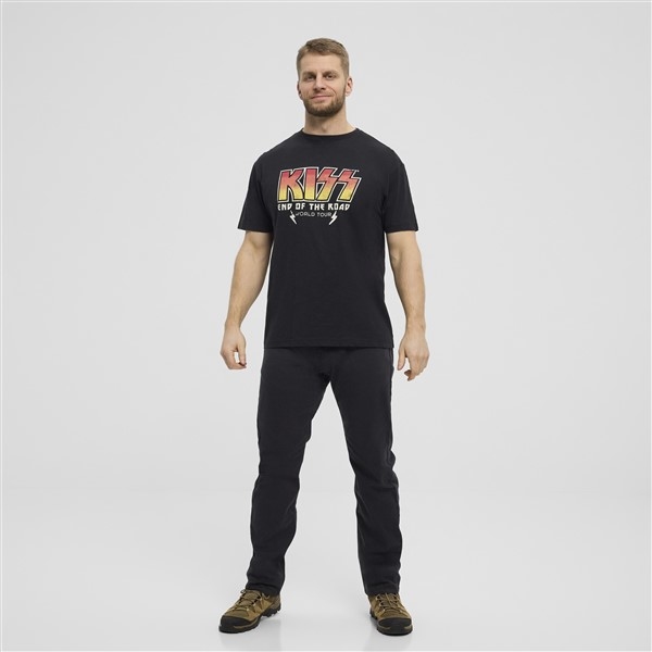 North 56Denim printed t-shirt 'KISS', zwart