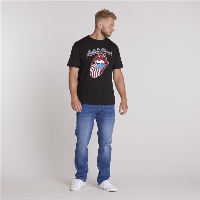 North 56Denim printed t-shirt 'Rolling Stones', zwart