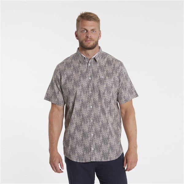 North 56Denim shirt m. borstzakje, navy golfpatroon