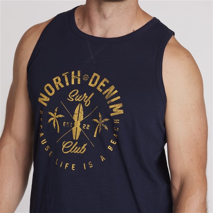 North 56Denim Singlet 'Surf Club', navy
