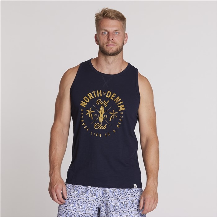 North 56Denim Singlet 'Surf Club', navy