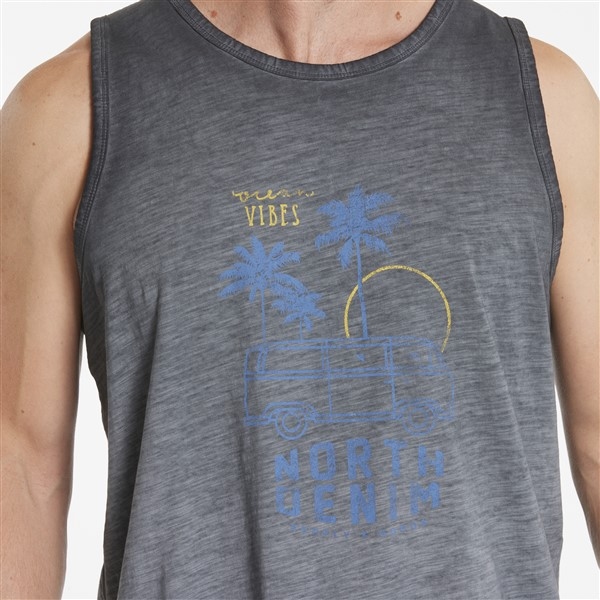 North 56Denim Singlet 'VW Ocean Vibes', zwart