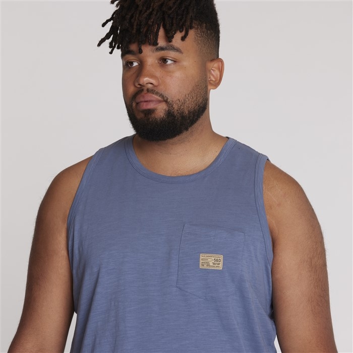 North 56Denim Singlet m. borstzakje, blue