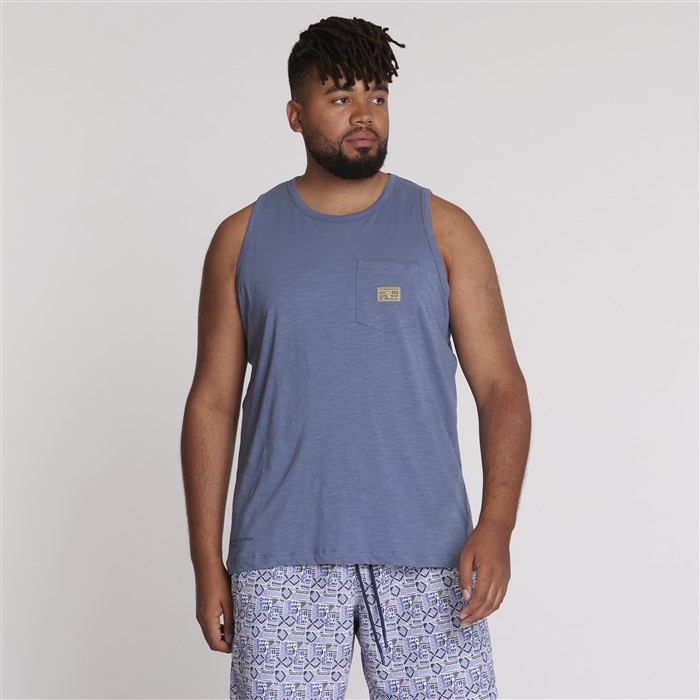 North 56Denim Singlet m. borstzakje, blue