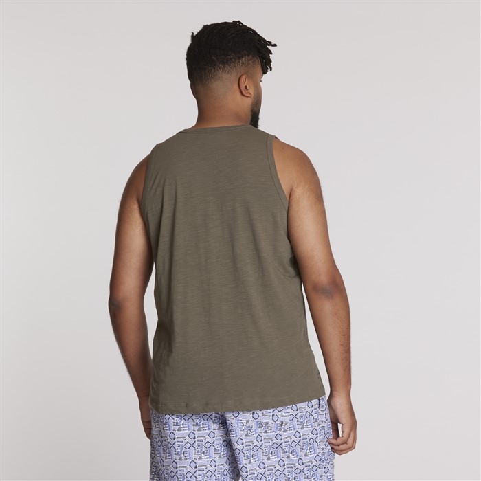 North 56Denim Singlet m. borstzakje, dusty olive