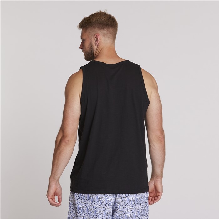 North 56Denim Singlet m. borstzakje, zwart