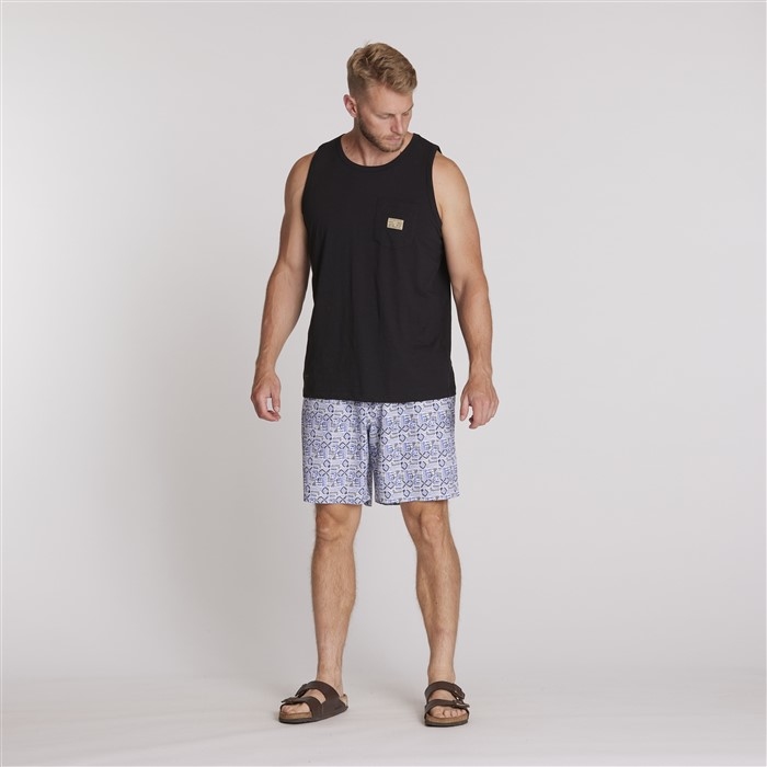 North 56Denim Singlet m. borstzakje, zwart