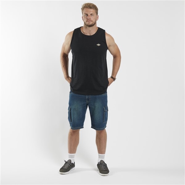 North 56Denim Singlet m. printje, zwart