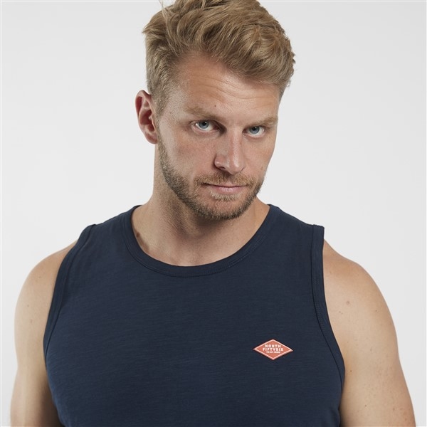 North 56Denim Singlet m. printje, zwart
