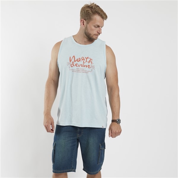 North 56Denim Singlet print North Denim, light blue