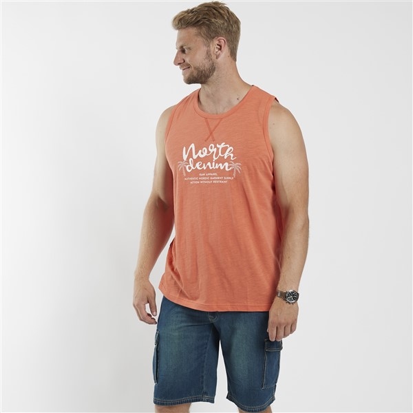 North 56Denim Singlet print North Denim, oranje