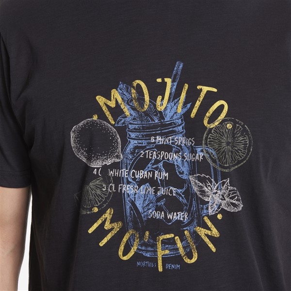 North 56Denim T-shirt 'Mojito Mo'Fun', zwart