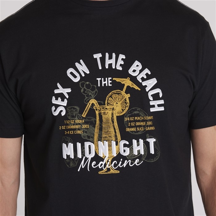 North 56Denim T-shirt 'Sex on the Beach', zwart
