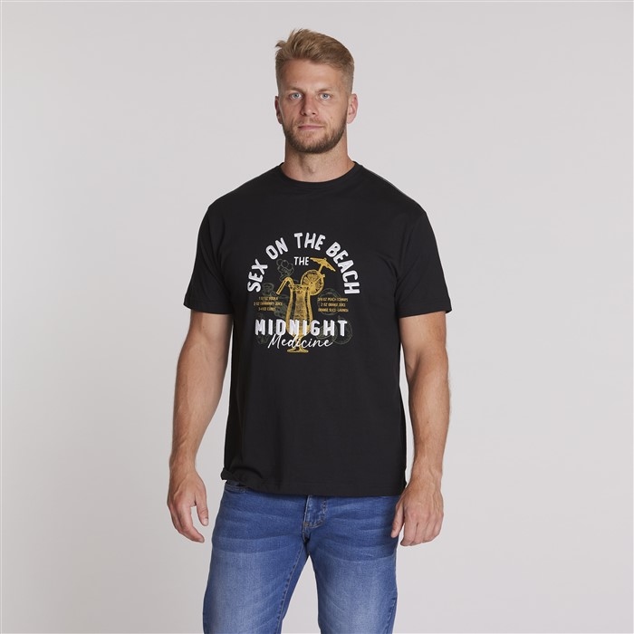 North 56Denim T-shirt 'Sex on the Beach', zwart