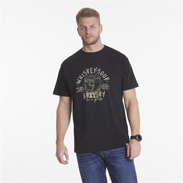 North 56Denim T-shirt 'Whiskey Sour', zwart