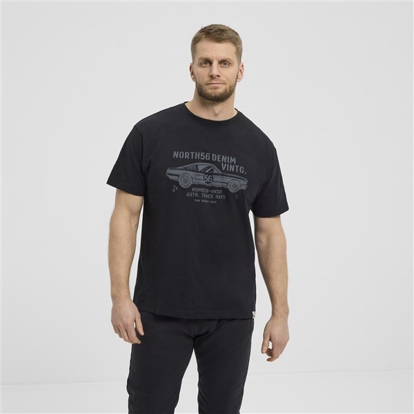 North 56Denim T-shirt Car Vintage, zwart