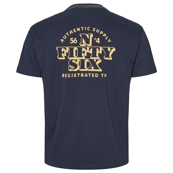 North 56Denim T-shirt m. rugprint 'FIFTYSIX', navy