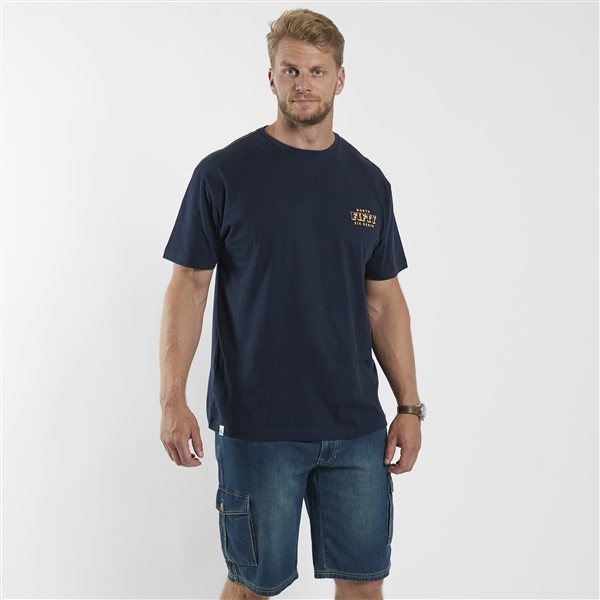 North 56Denim T-shirt m. rugprint 'FIFTYSIX', navy
