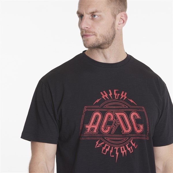 North 56Denim T-shirt print 'AC/DC', zwart