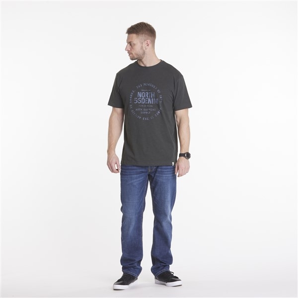 North 56Denim T-shirt print 56Denim, grijs-bruin