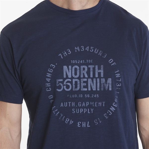North 56Denim T-shirt print 56Denim, iris blue