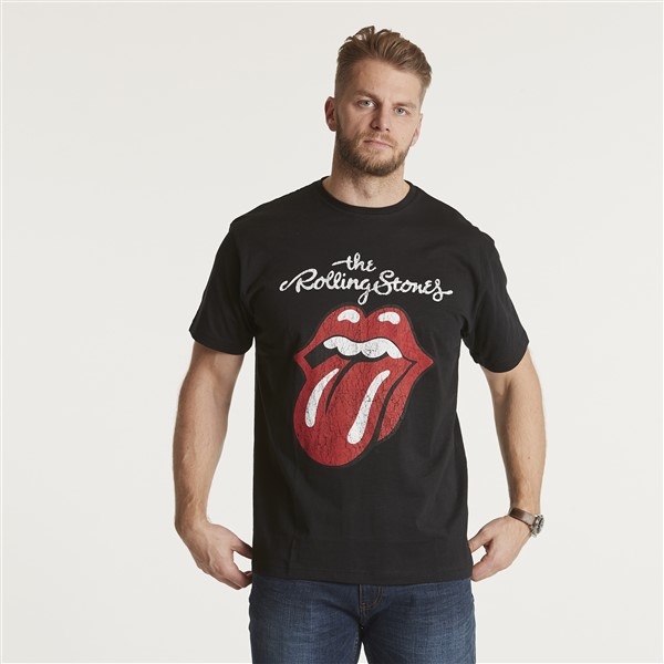 North 56Denim t-shirt Rolling Stones, zwart