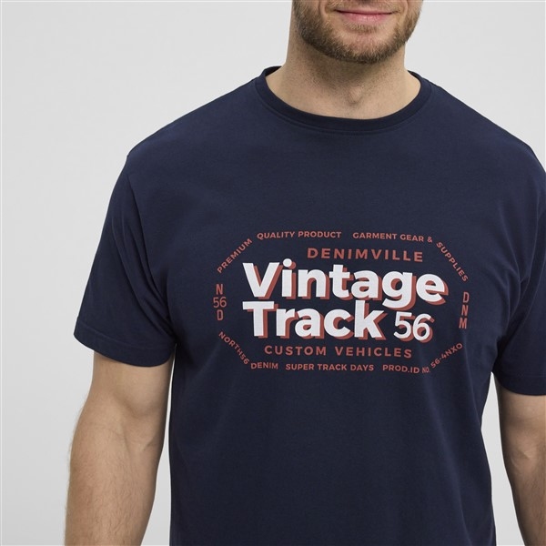 North 56Denim T-shirt Vintage Track, navy