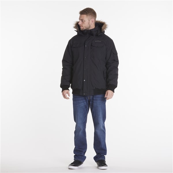 North 56Denim Winterjack m. capuchon, zwart
