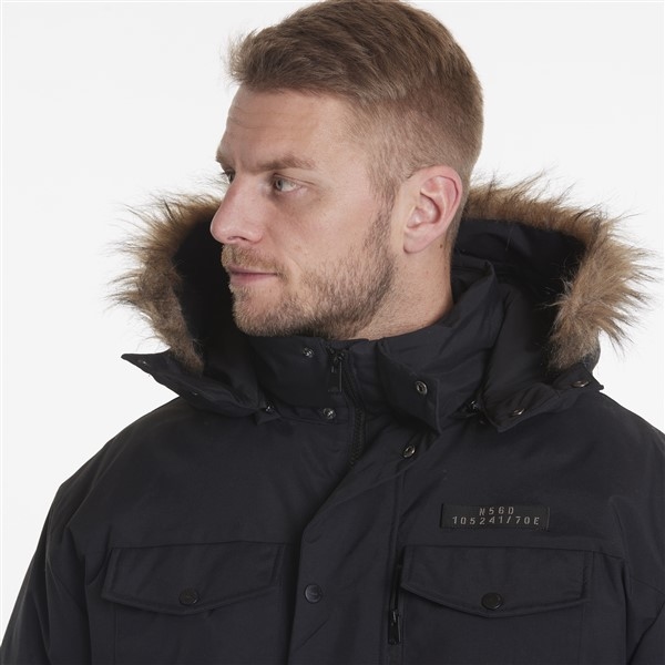 North 56Denim Winterjack m. capuchon, zwart