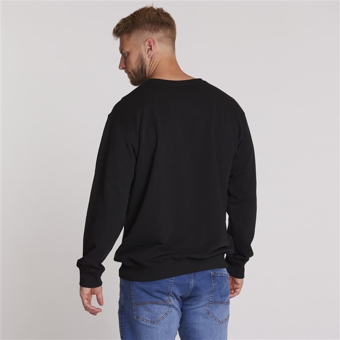 North 56Denim zomer sweater print m. logo, zwart