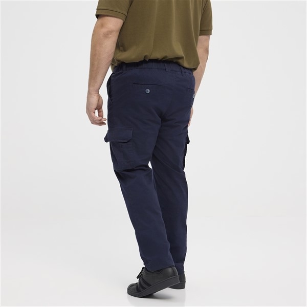 North Cargo broek m. stretch+elast. boord, navy