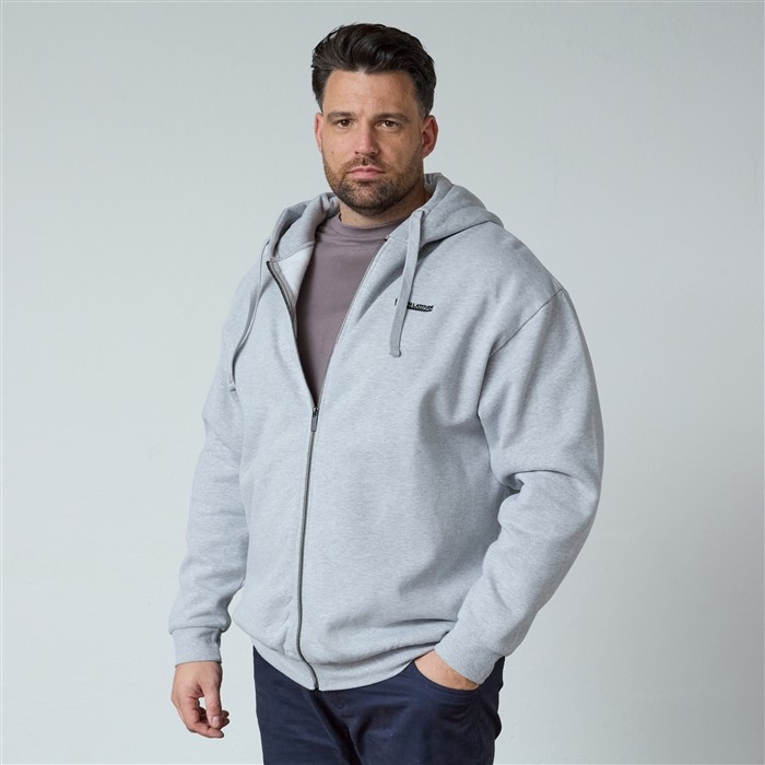 North Latitude Hoody vest m. rugprint, grijs melée