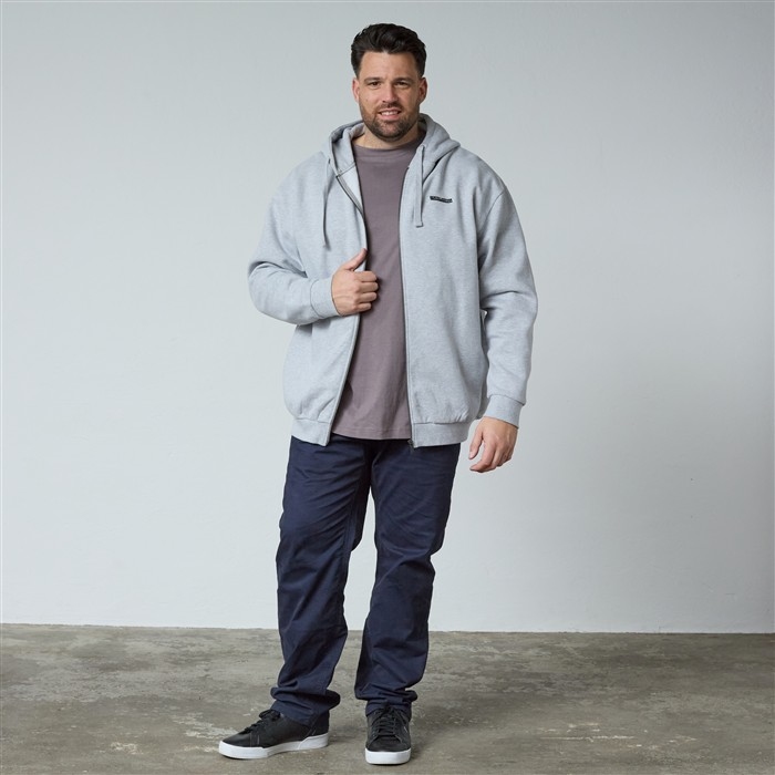 North Latitude Hoody vest m. rugprint, grijs melée