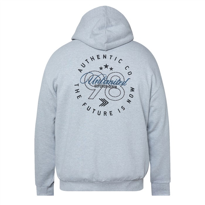 North Latitude Hoody vest m. rugprint, grijs melée