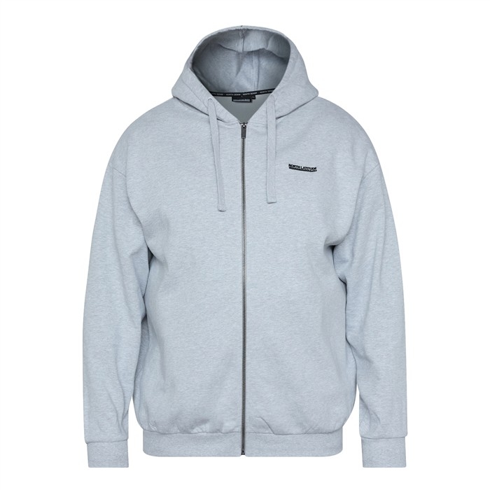 North Latitude Hoody vest m. rugprint, grijs melée