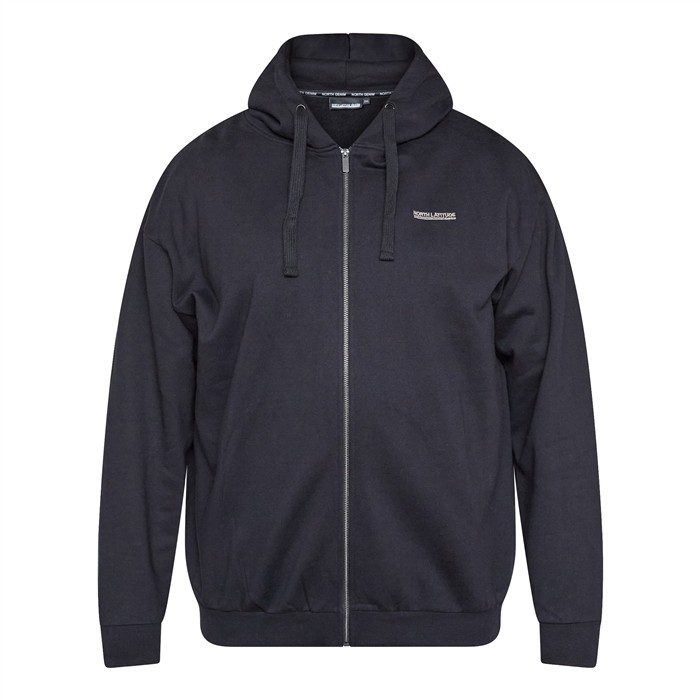 North Latitude Hoody vest m. rugprint, zwart