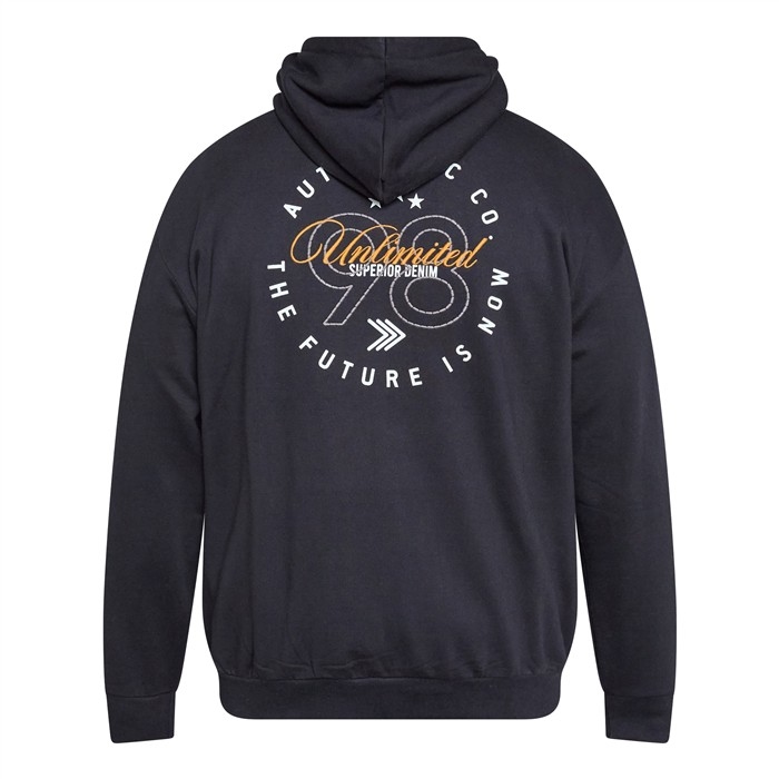 North Latitude Hoody vest m. rugprint, zwart