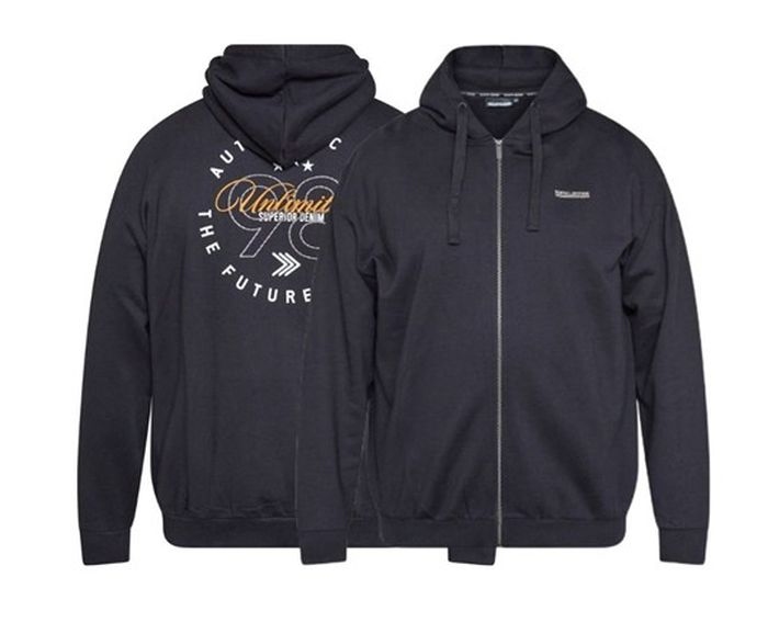 North Latitude Hoody vest m. rugprint, zwart