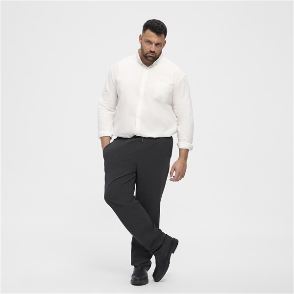 North Latitude Pantalon m. stretch+elastisch boord, d.grijs