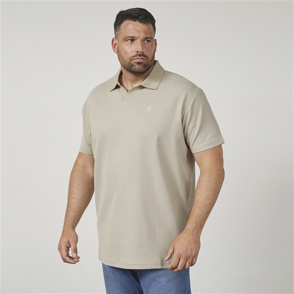 North Latitude polo m. V-neck split, uni sand