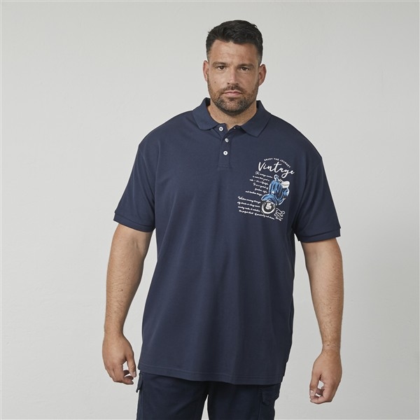 North Latitude polo pique 'Vintage Scooter', navy