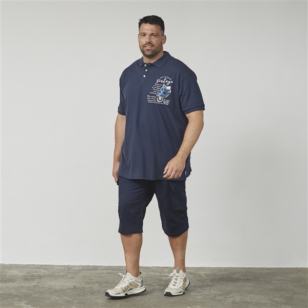 North Latitude polo pique 'Vintage Scooter', navy
