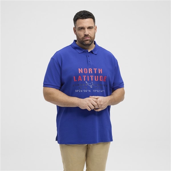 North Latitude polo piquee m. logo, cobalt bl