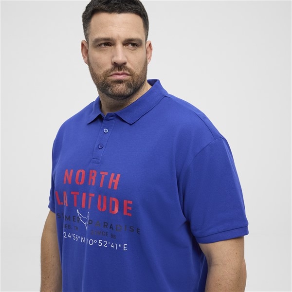 North Latitude polo piquee m. logo, cobalt bl
