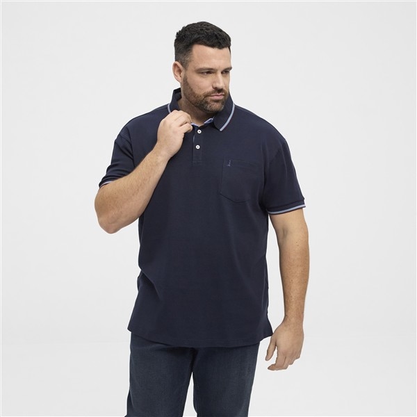 North Latitude sportieve polo m. contrast kraag, night sky
