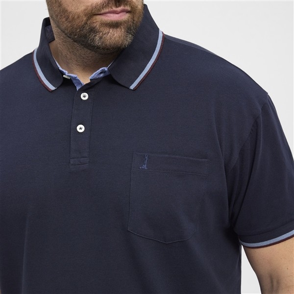 North Latitude sportieve polo m. contrast kraag, night sky