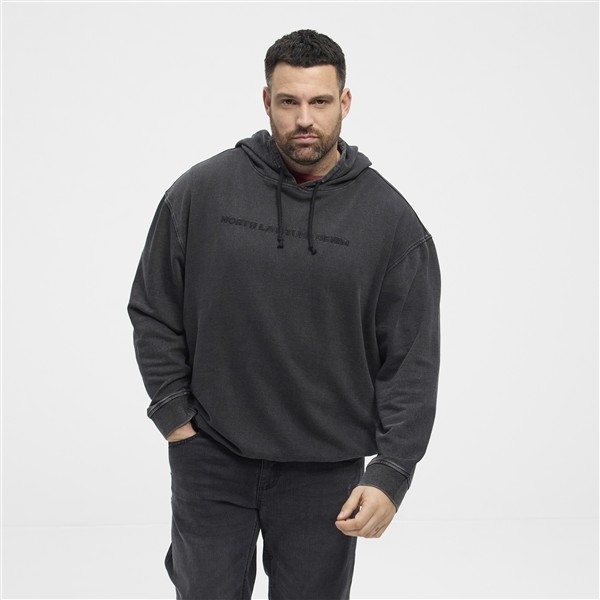 North Latitude sweater m. capuchon, washed black