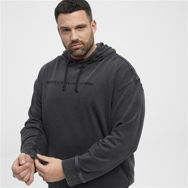North Latitude sweater m. capuchon, washed black