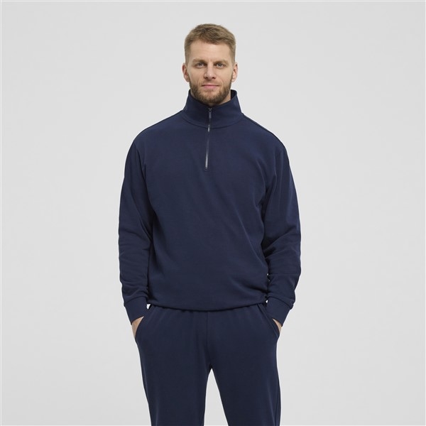 North Latitude sweatshirt m. rits in kraag, navy