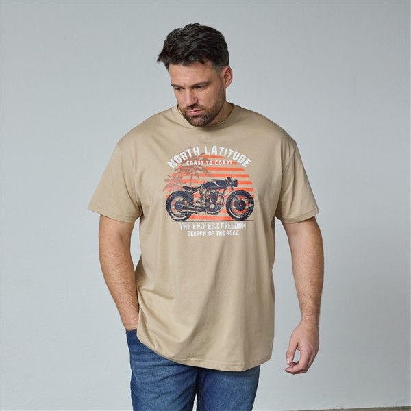 North Latitude T-shirt 'Coast to Coast', sand